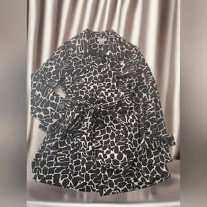Anthropologie Luii Animal Print Coat Jacket size L Pre Owned